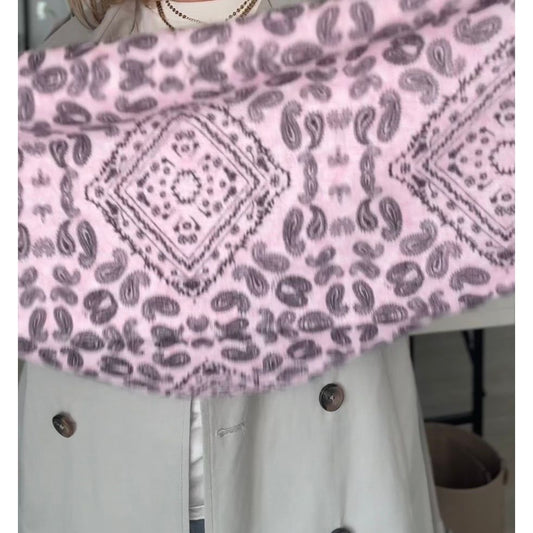 Dreieckstuch mit Muster - rosa