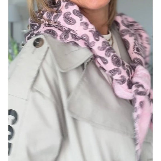 Dreieckstuch mit Muster - rosa