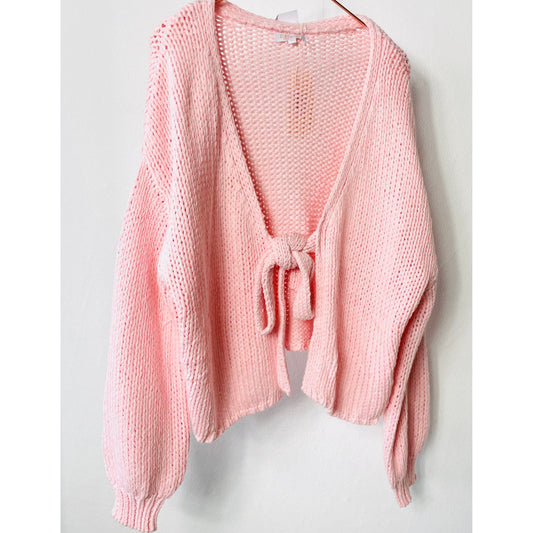 Grobe Strickjacke -rosa-