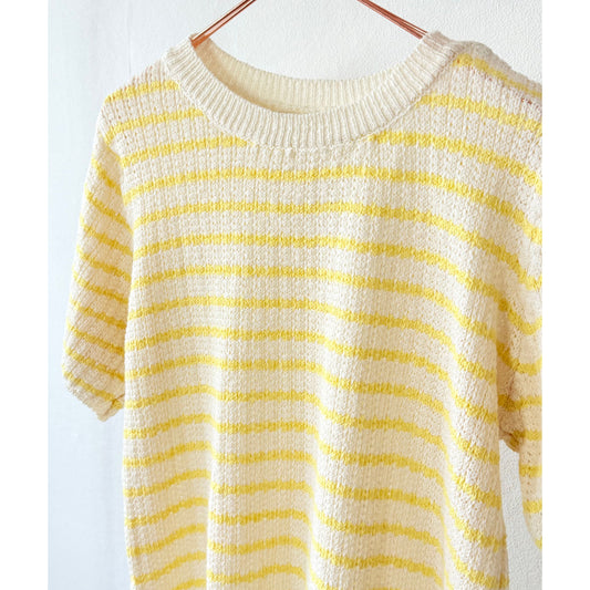 Strick T-Shirt -gelb-beige