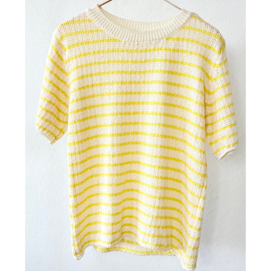 Strick T-Shirt -gelb-beige