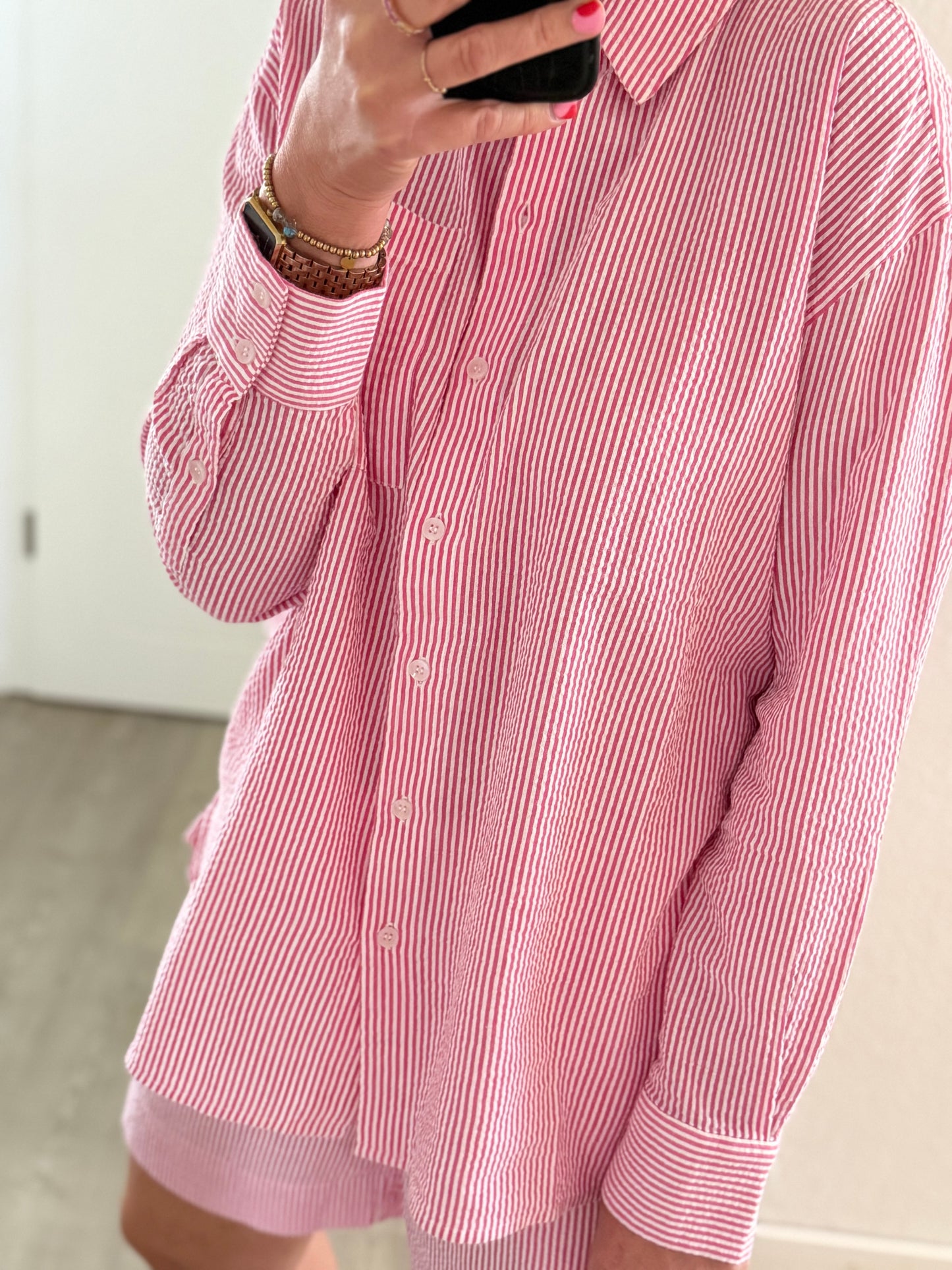 MSCH Bluse pink/weiß