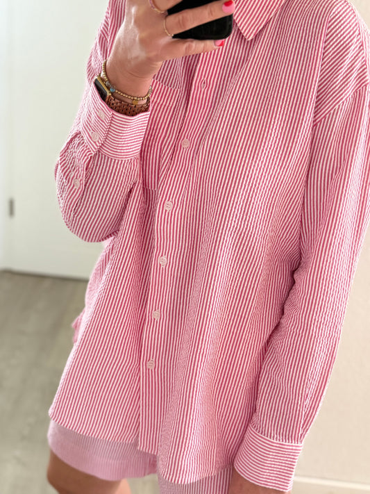 MSCH Bluse pink/weiß