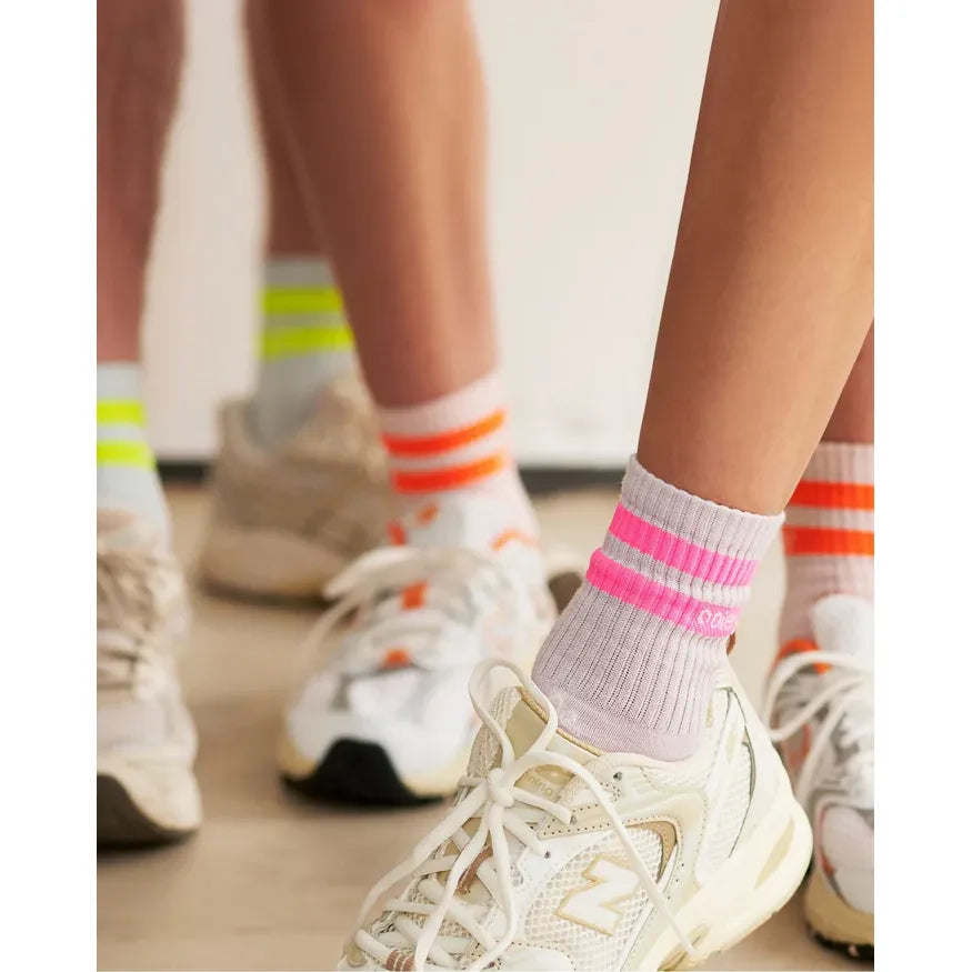 le ooley Socke - Streetmood Light White Neon Pink