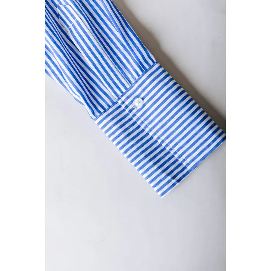 Colourful Rebel Talia Striped Bluse - blau