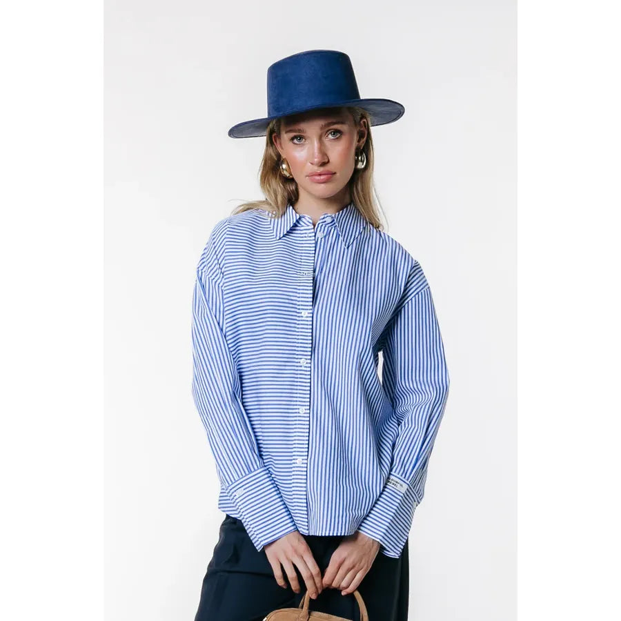 Colourful Rebel Talia Striped Bluse - blau