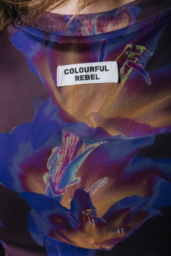 Colourful Rebel Flower Mesh Kleid