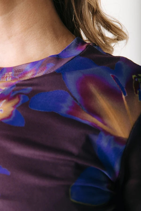 Colourful Rebel Flower Mesh Kleid