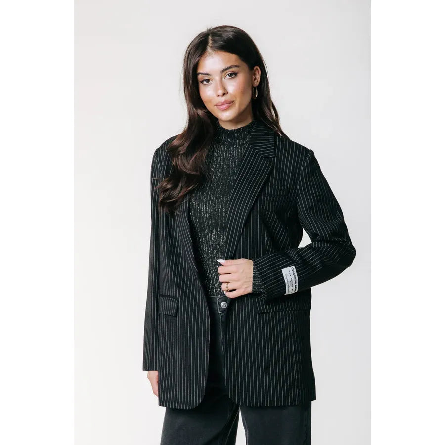 Colourful Rebel Jesra Nadelstreifen Nr. 9 Spitzenblazer - black