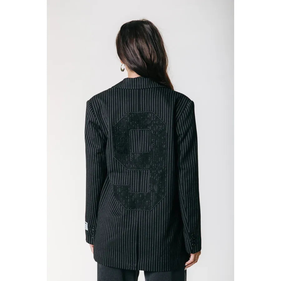 Colourful Rebel Jesra Nadelstreifen Nr. 9 Spitzenblazer - black