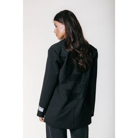 Colourful Rebel Jesra Nadelstreifen Nr. 9 Spitzenblazer - black