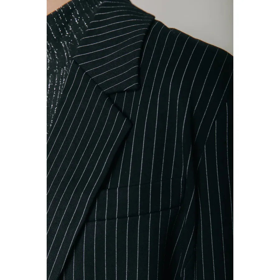 Colourful Rebel Jesra Nadelstreifen Nr. 9 Spitzenblazer - black