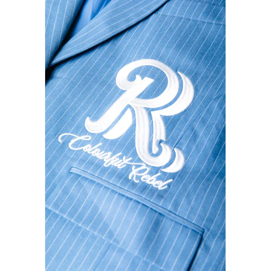 Colourful Rebel Jesra Nadelstreifen-Melange-Blazer - grey blue