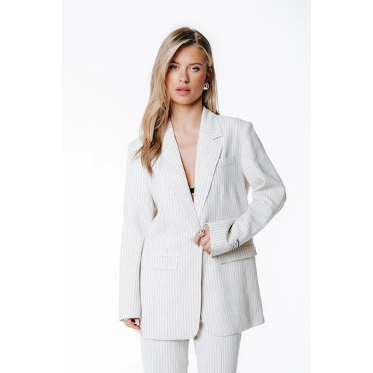 Colourful Rebel Nadelstreifenblazer - beige