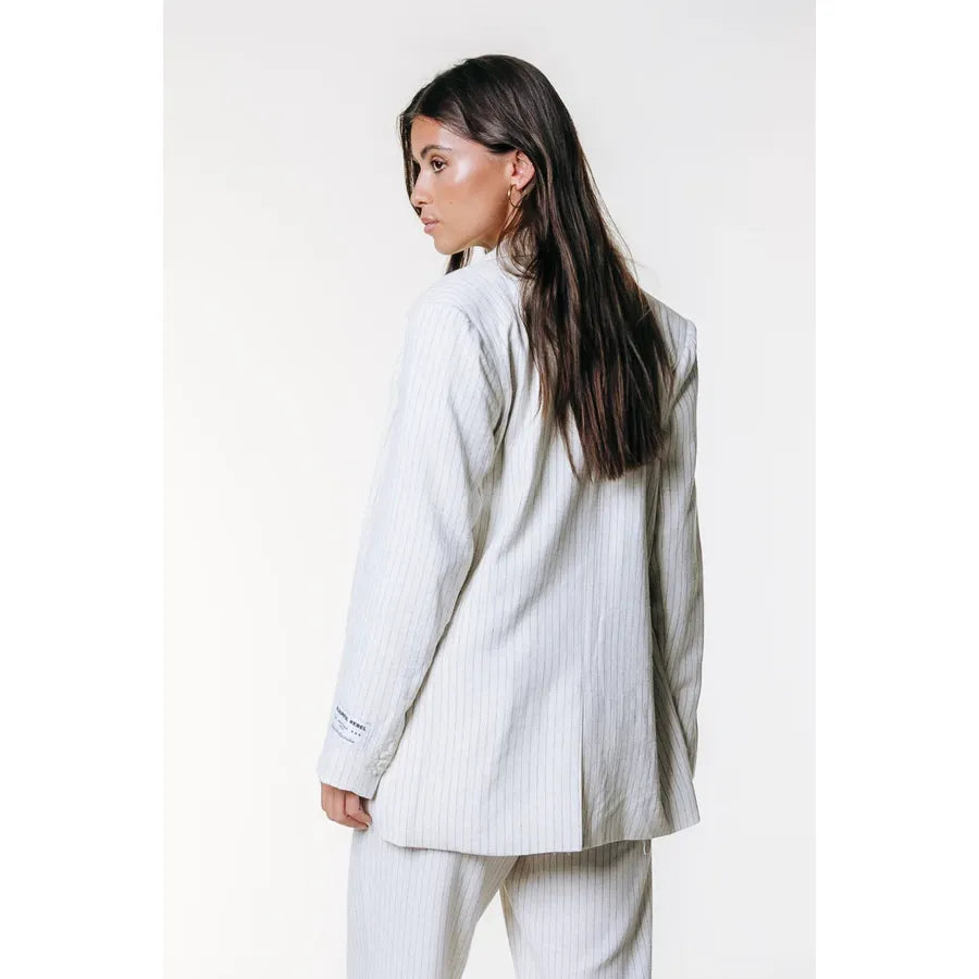 Colourful Rebel Jesra Nadelstreifenblazer - beige