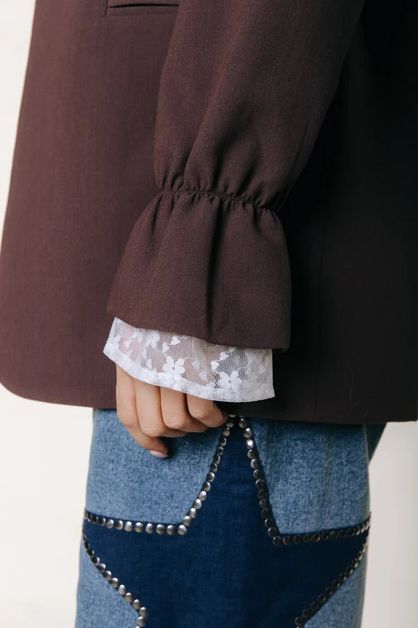 Colourful Rebel Blazer mit Spitzenärmeln