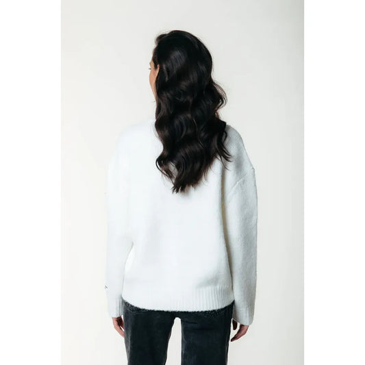 Colourful Rebel Rundhals-Strickpullover - off white