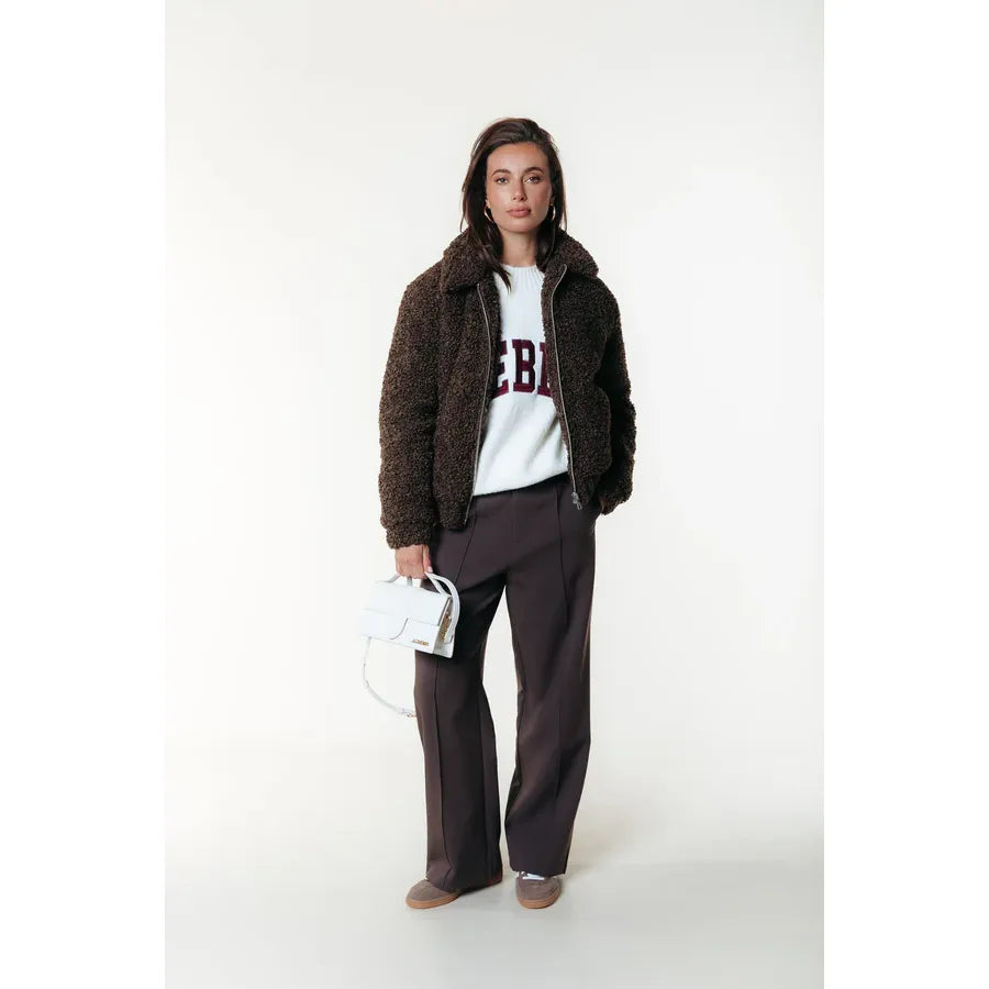 Colourful Rebel Rundhals-Strickpullover - off white