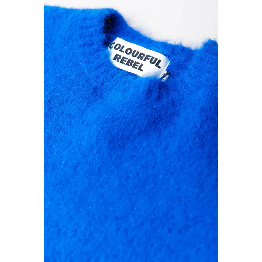 Colourful Rebel Olivia Crewneck Knitted Sweater - deep blue