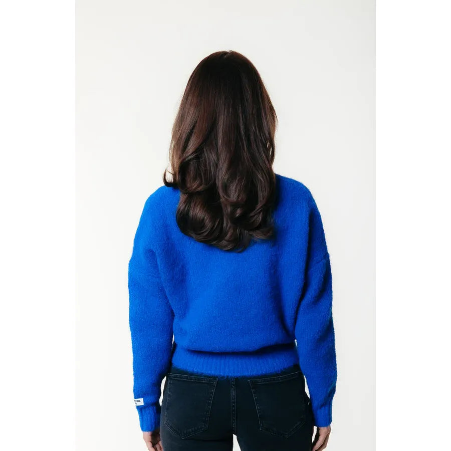 Colourful Rebel Olivia Crewneck Knitted Sweater - deep blue