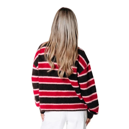 Colourful Rebel Gestreiftes Strick-Poloshirt