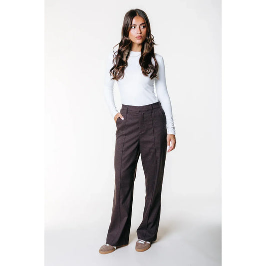 Colourful Rebel Russische Dogtooth Straight Hose - brown