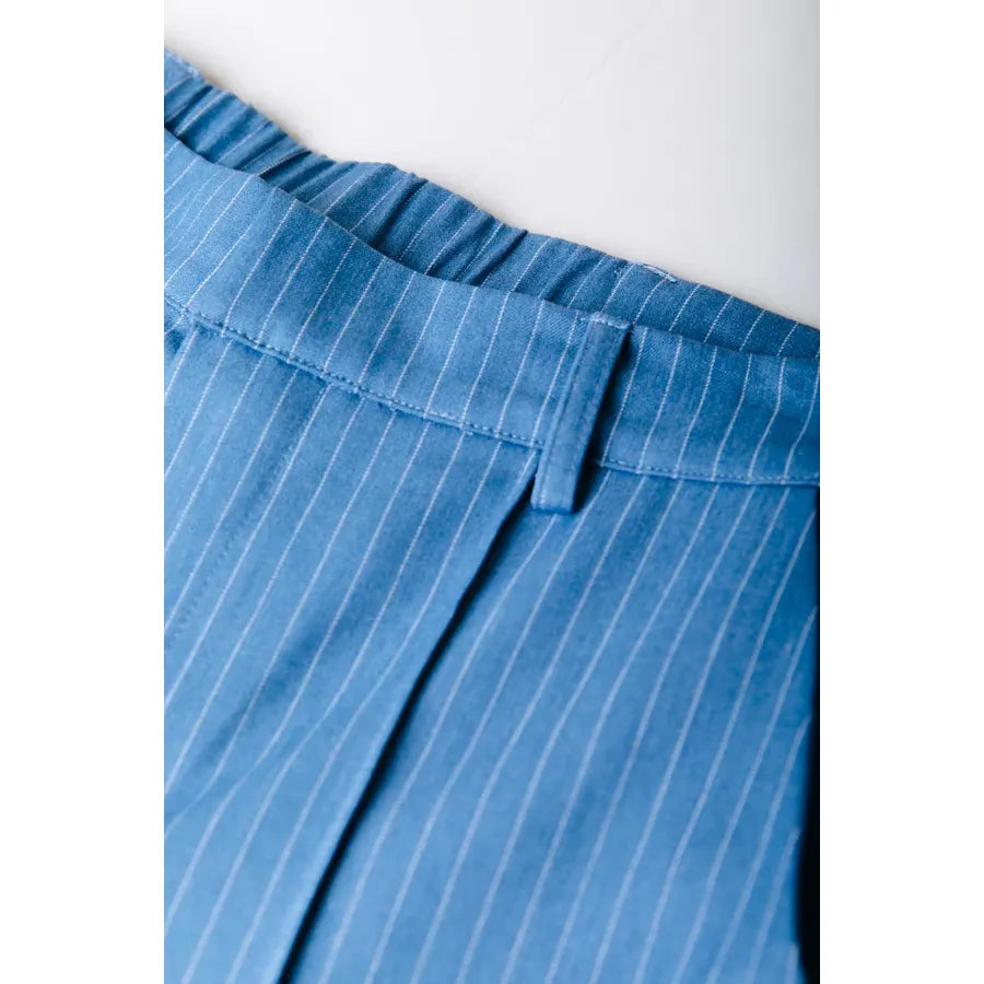 Colourful Rebel Rus Nadelstreifen-Melange-Hose - grey blue