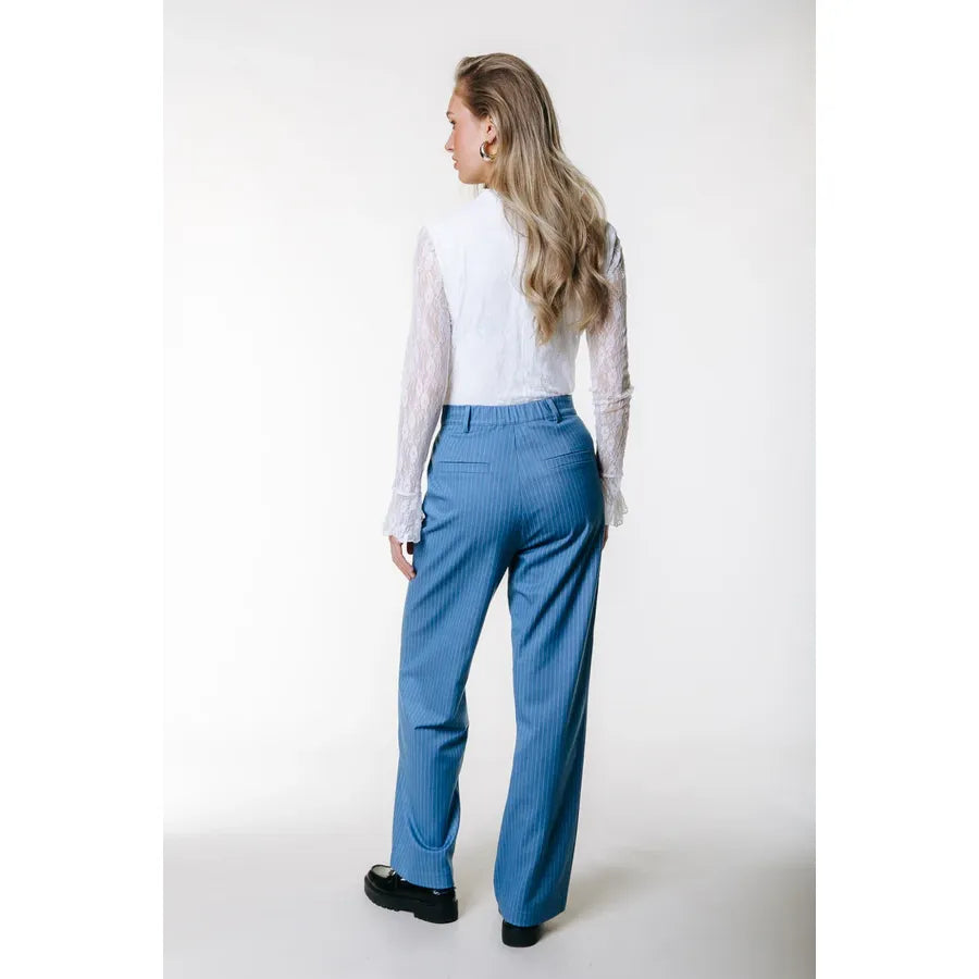 Colourful Rebel Rus Nadelstreifen-Melange-Hose - grey blue