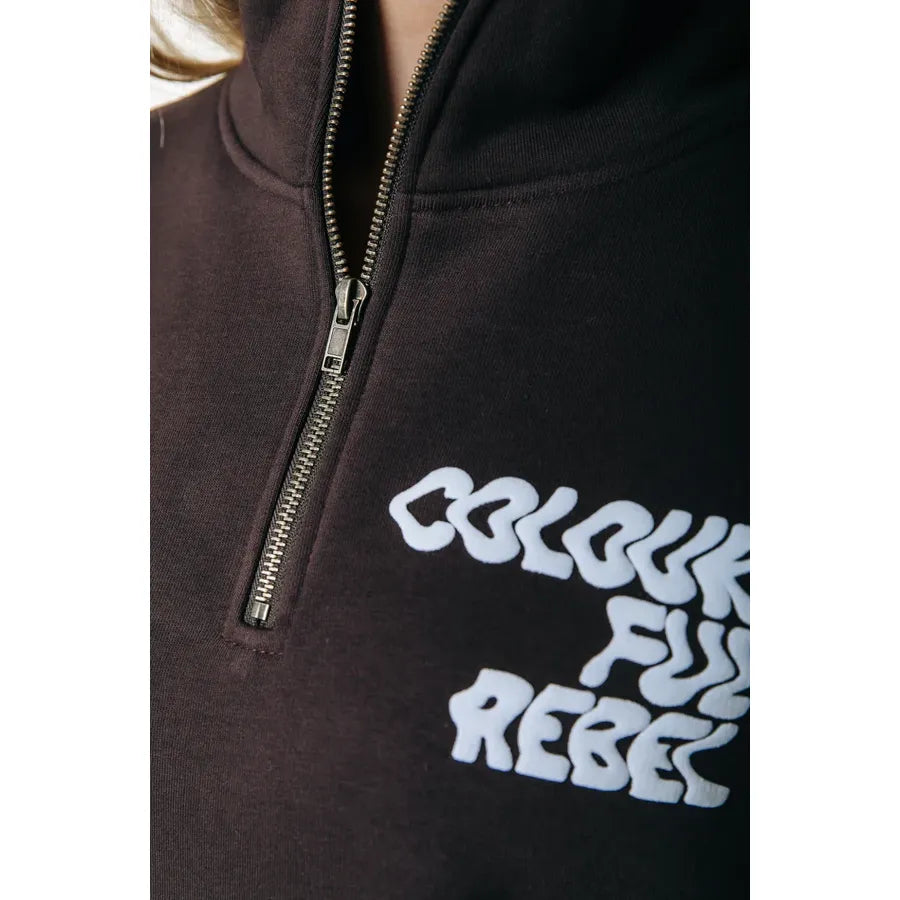 Colourful Rebel Logo Wave Zip Sweatshirt - braun