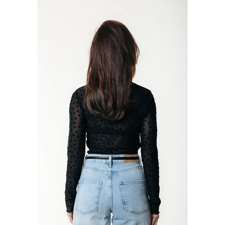 Colourful Rebel Neyo Hearts Mesh Shirt - black