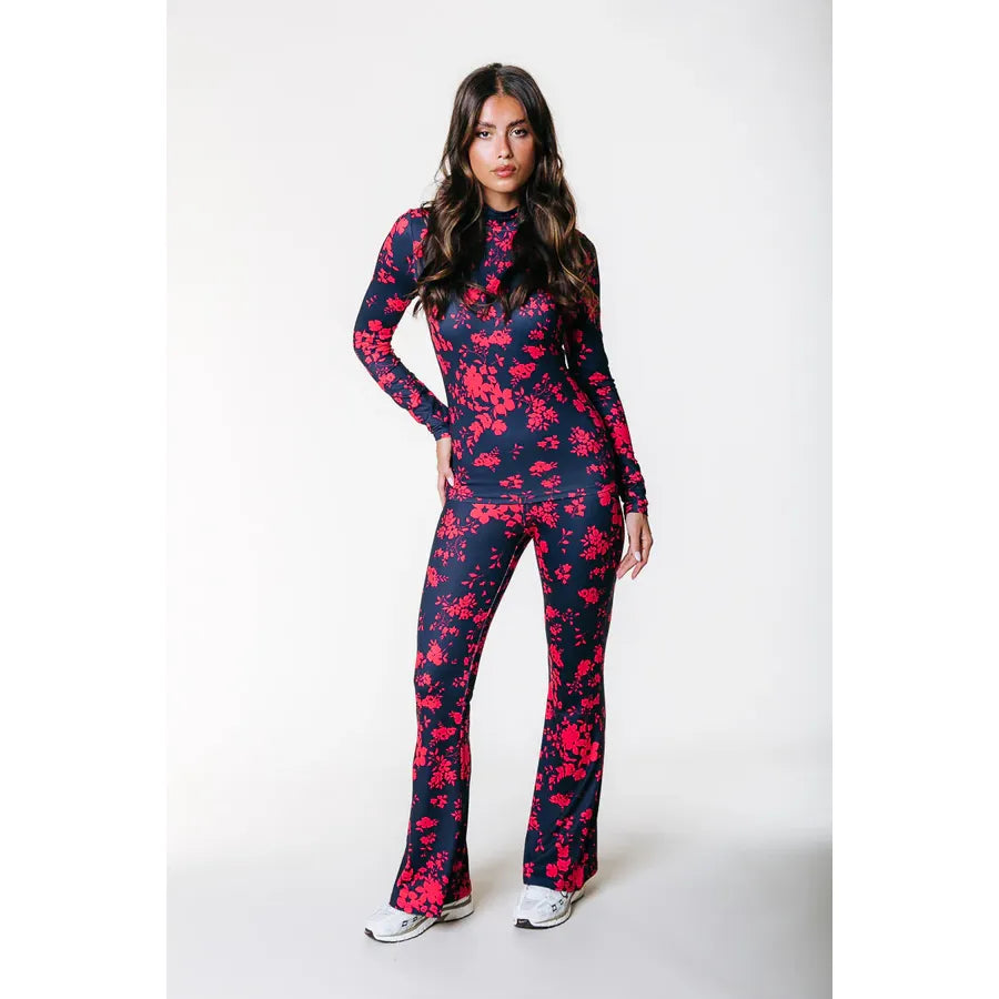 Colourful Rebel Neyo Flower Peached Top - warm red