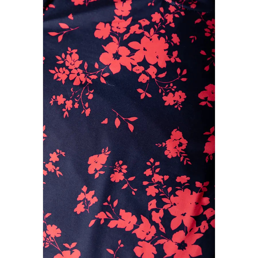 Colourful Rebel Neyo Flower Peached Top - warm red