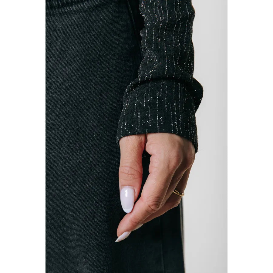 Colourful Rebel Jewel Lurex Struktur-Shirt - black