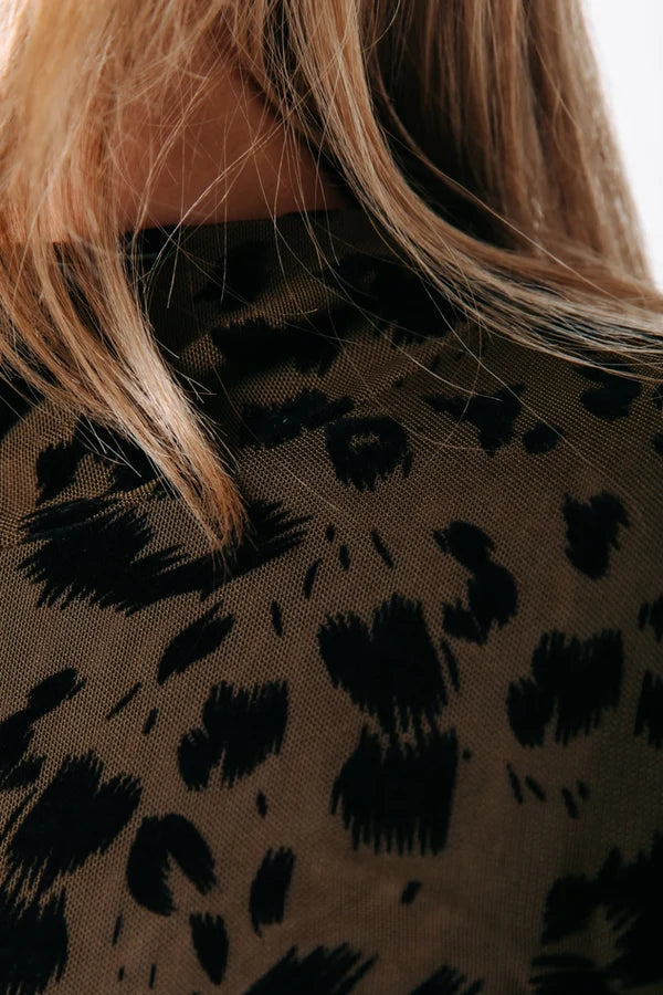 Colourful Rebel Mesh-Top mit Leopardenmuster