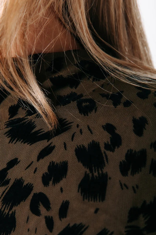 Colourful Rebel Mesh-Top mit Leopardenmuster