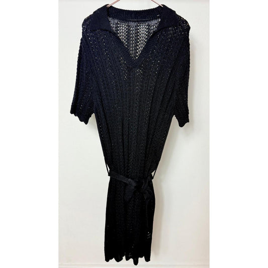 Häkelkleid - schwarz