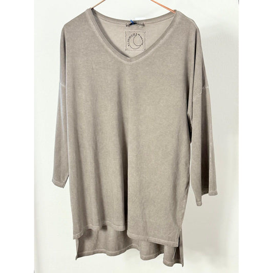 Shirt mit 3/4 Ärmel -taupe