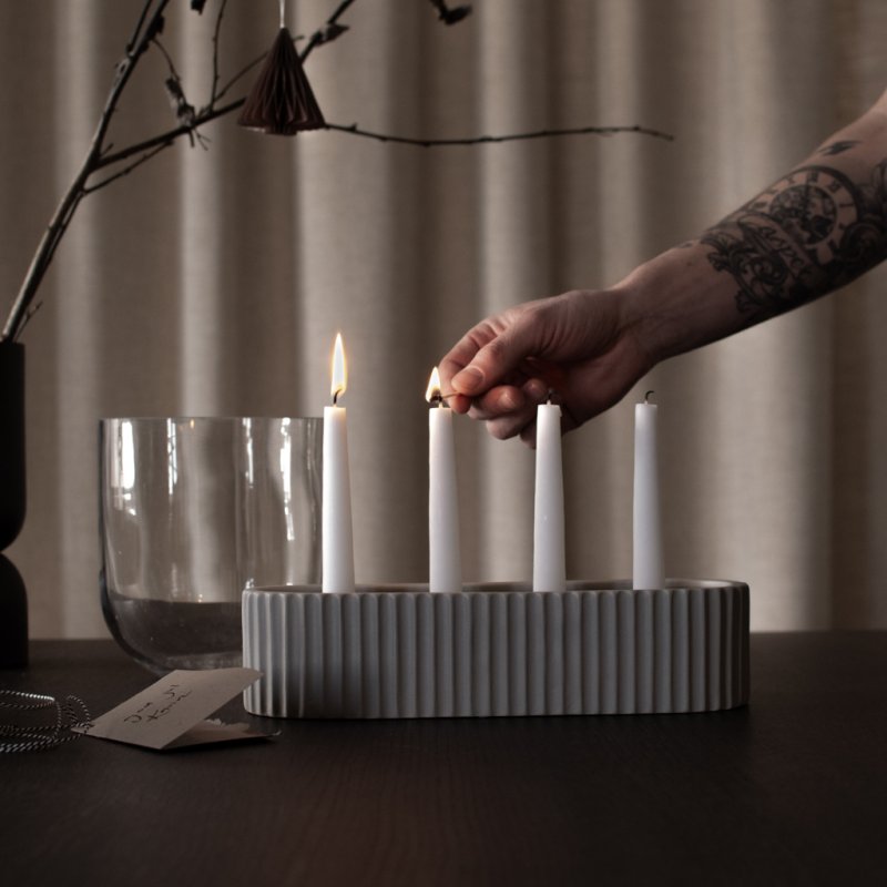 DBKD Stripe Candle Holder/ Kerzenhalter - sandy mole