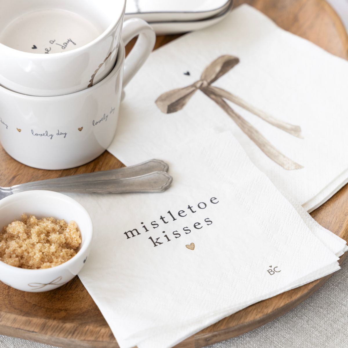 Bastion Collections Napkin/ Papierserviette - Mistletoe kisses