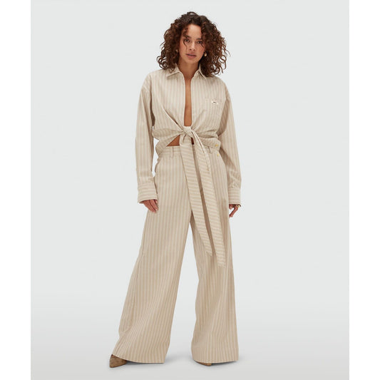 JOSH V BANKS Relaxed Cropped Bluse - stone stripe