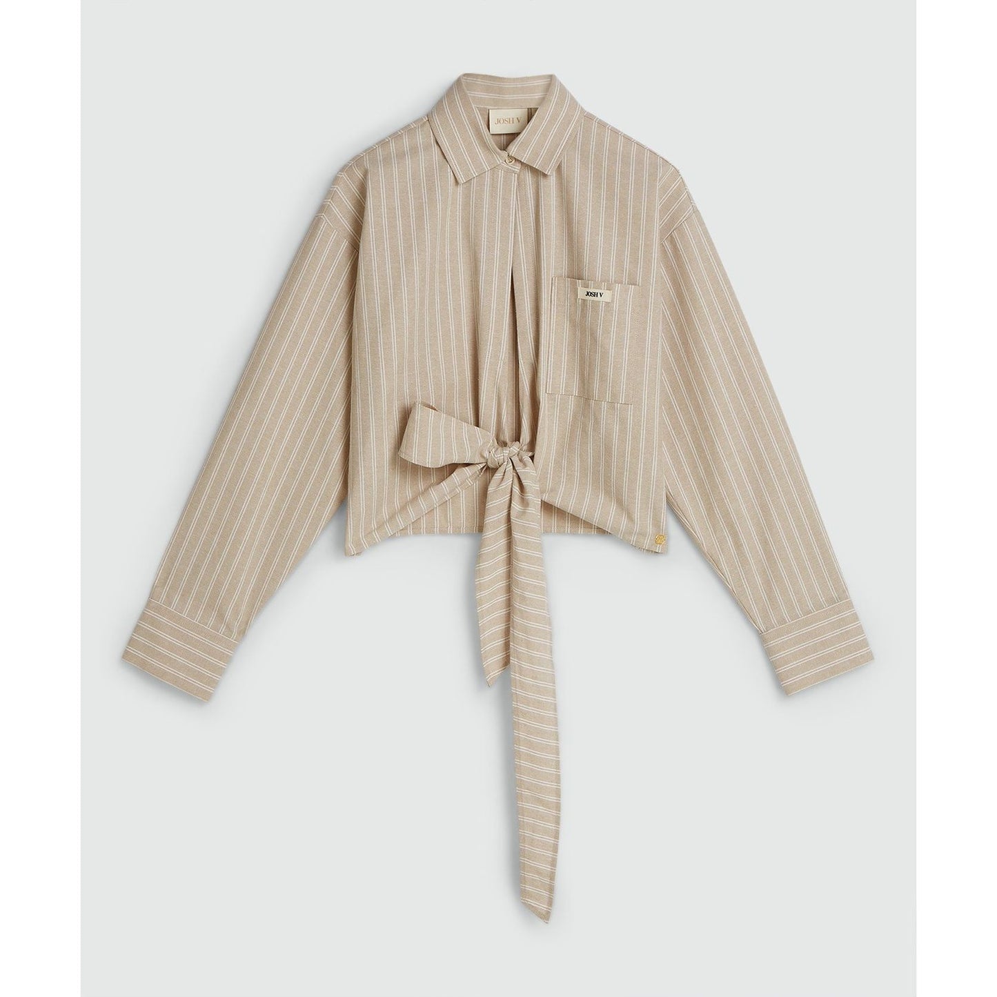JOSH V BANKS Relaxed Cropped Bluse - stone stripe