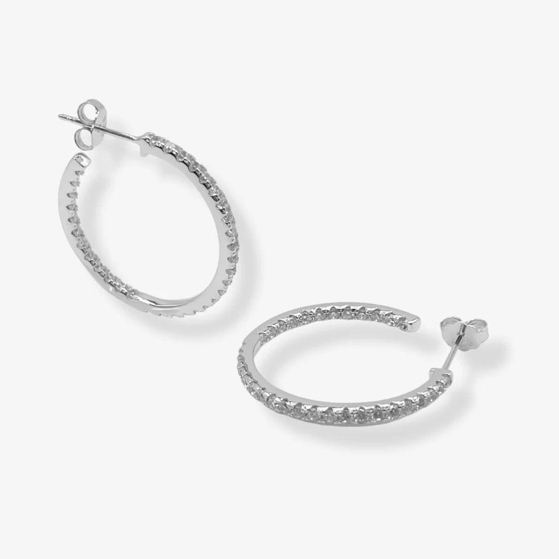 Glam & Glory Big Lilly Hoop Ohrringe -silber-