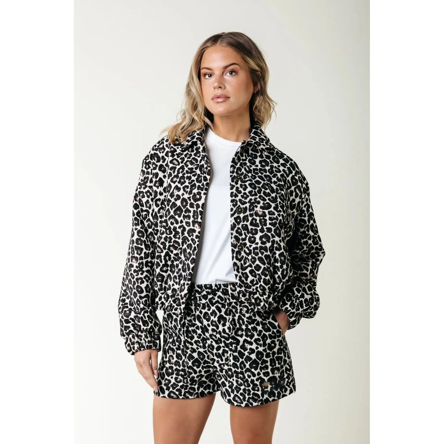 Colourful Rebel Bente Leopard Bomber Jacke -braun-