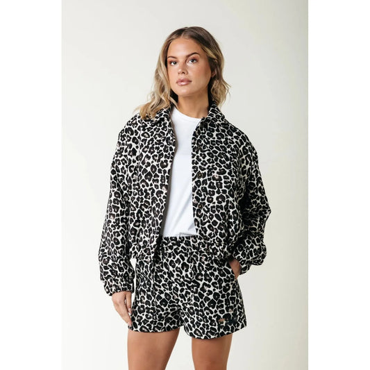 Colourful Rebel Bente Leopard Bomber Jacke -braun-