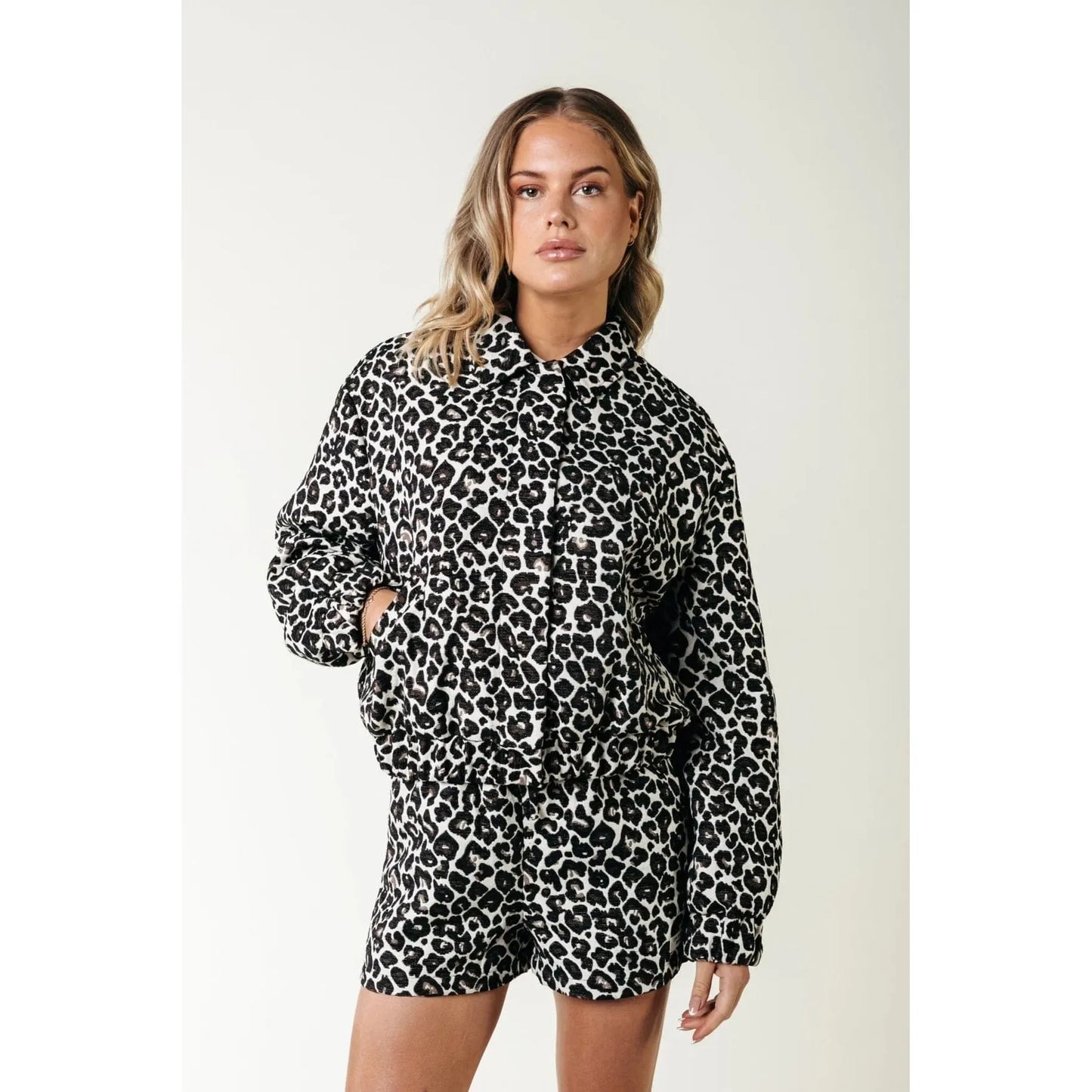 Colourful Rebel Bente Leopard Bomber Jacke -braun-