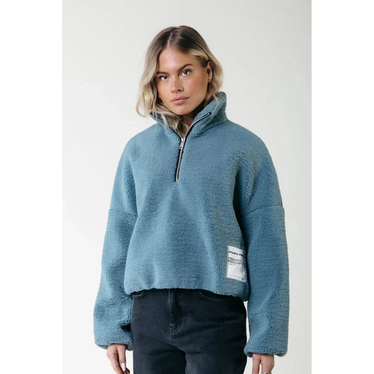 Colourful Rebel Jills Teddy Zip Sweater - blue