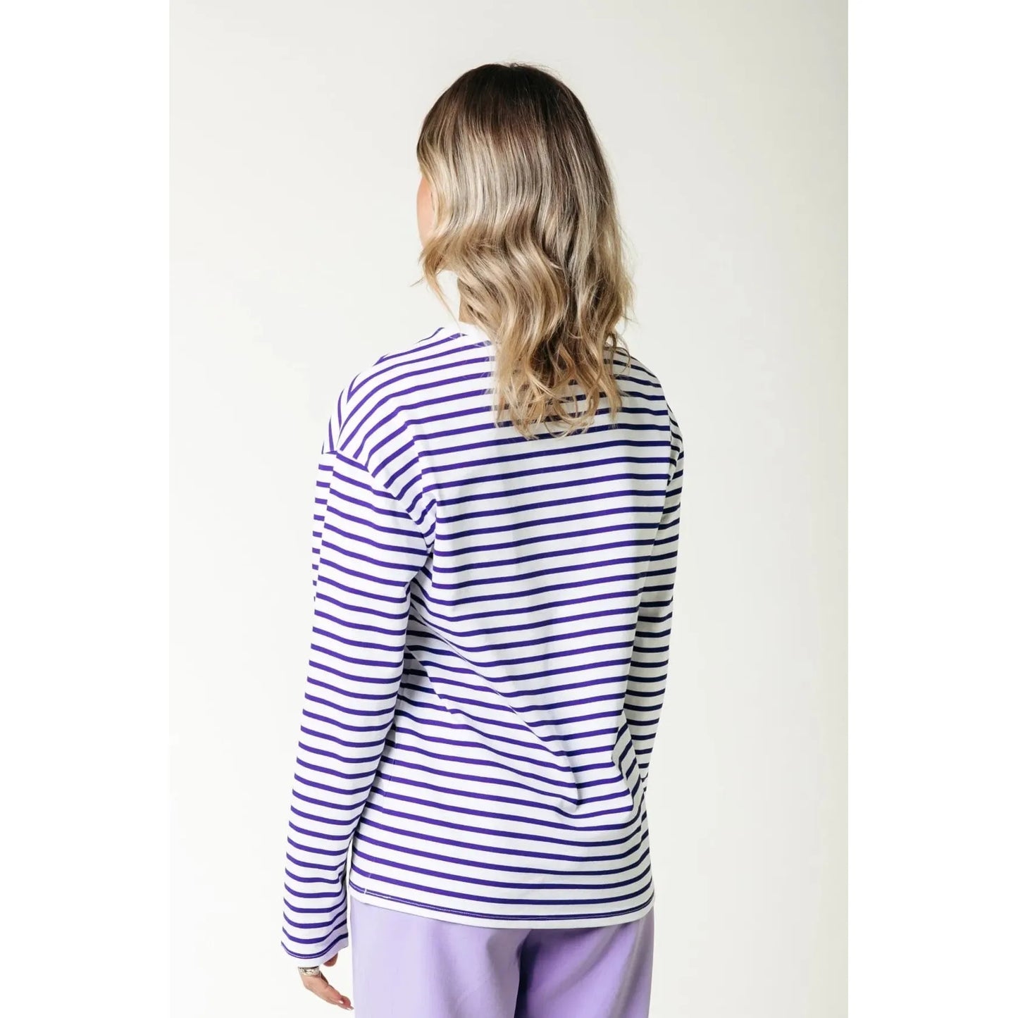 Colourful Rebel Logo Wave Stripe Longsleeve Shirt -lila-