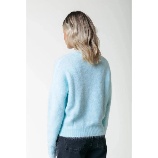 Colourful Rebel Olivia Crewneck Knitted Sweater - light baby blue