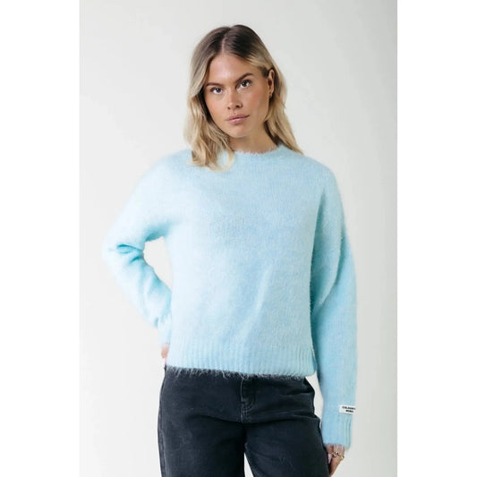 Colourful Rebel Olivia Crewneck Knitted Sweater - light baby blue