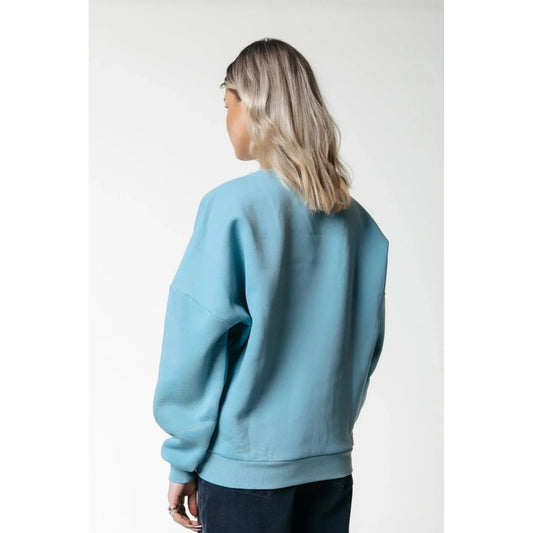 Colourful Rebel Dropped Shoulder Sweater - mineral blue